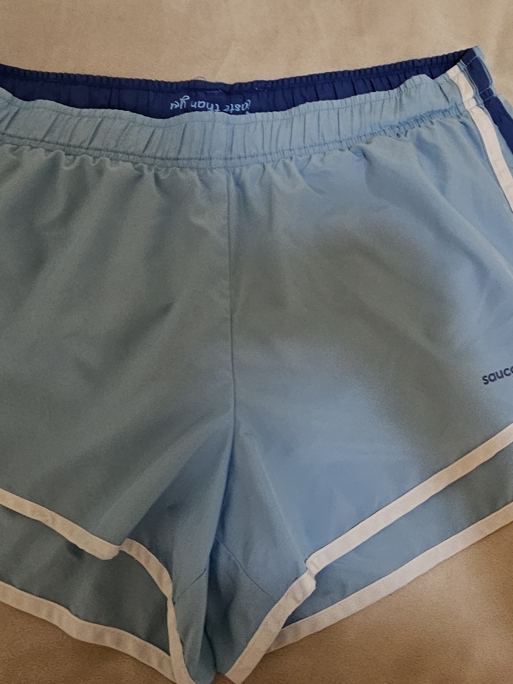 Saucony Light Blue Athletic Shorts with White Trim